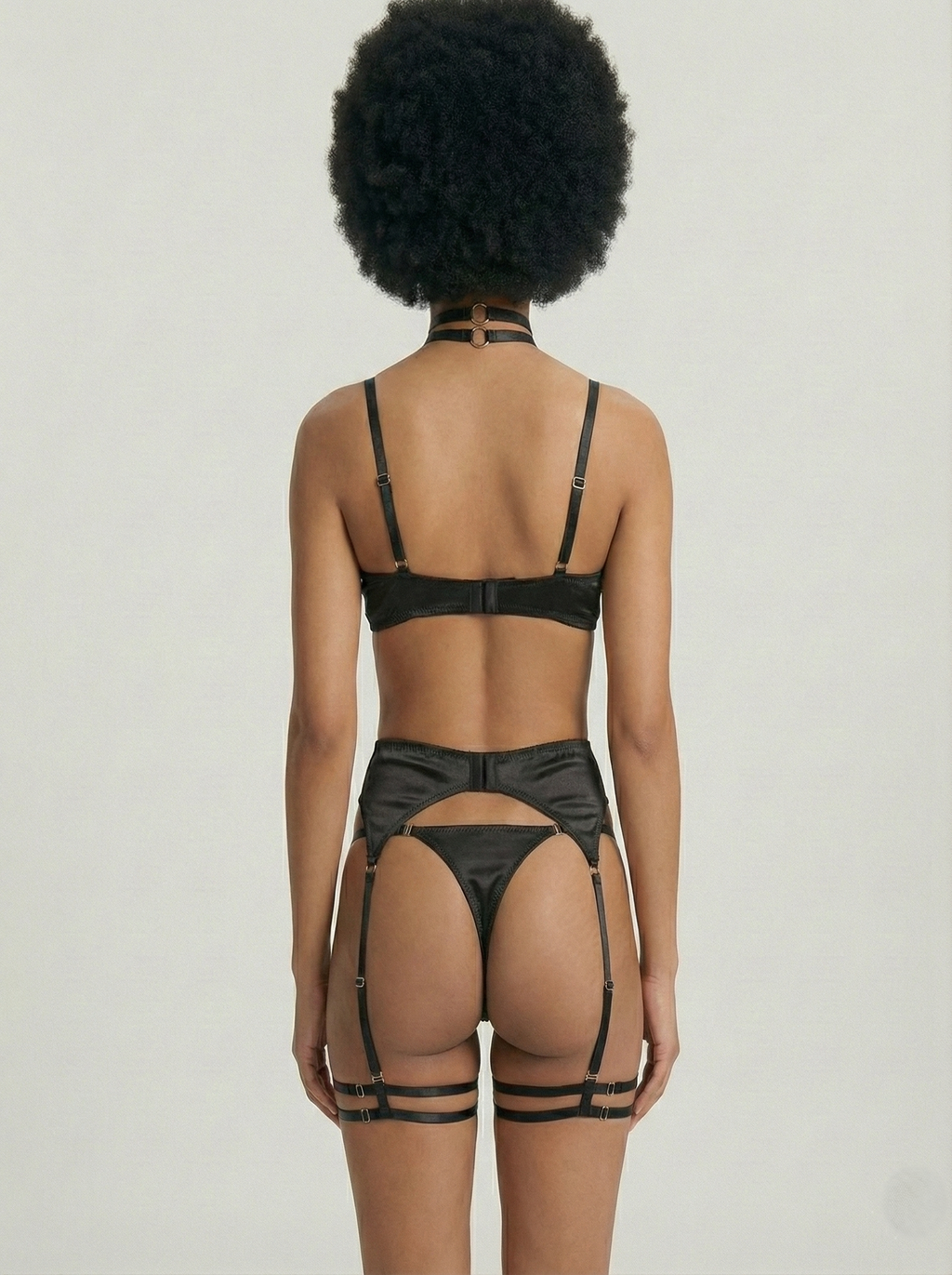 Orivea Obsidian Lace 5-Piece Garter Set - Black Edition